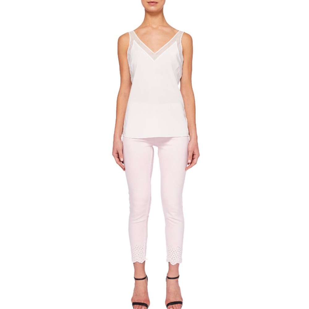 Ted Baker London Massiee Pastel Pink Eyelet Embroidered Skinny Jeans - Picture 2 of 16